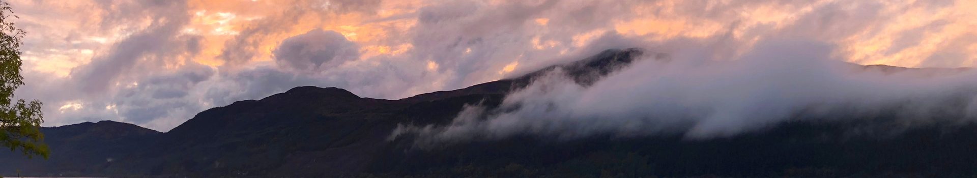 Cloudy sunset in the Scottish Highlands