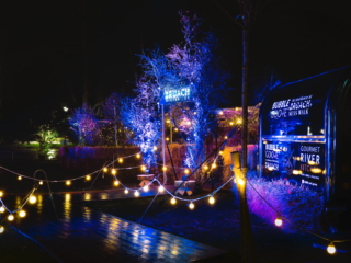 Bruch Wintertide at Ness Walk all lit up at night