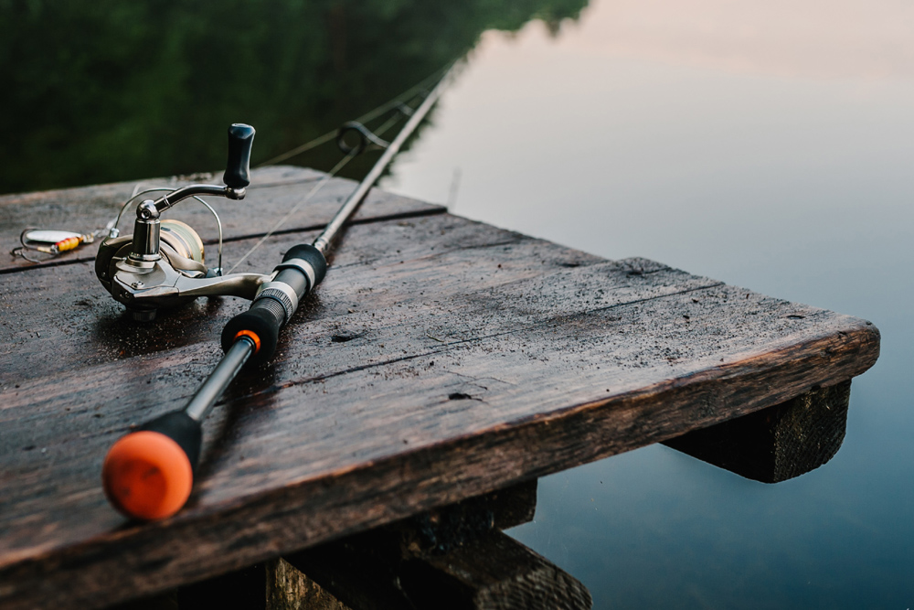 Fishing rod by the river