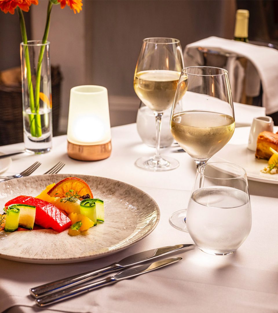 Dinner and wine in Torrish Restaurant