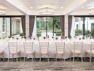 Riverbank Room set up for a private dinner event