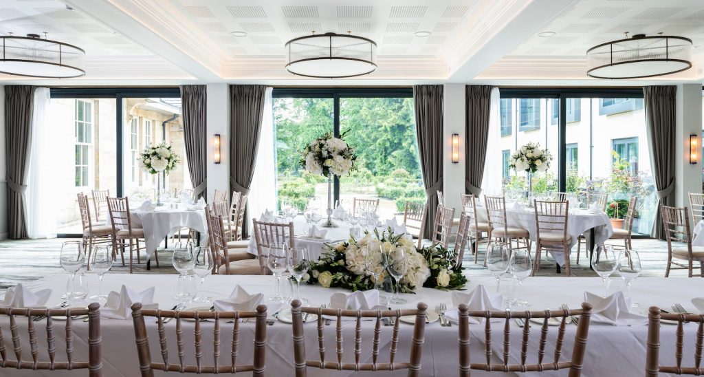 Riverbank Room set up for a wedding