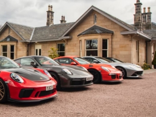 Sport cars parked outside Ness Walk hotel