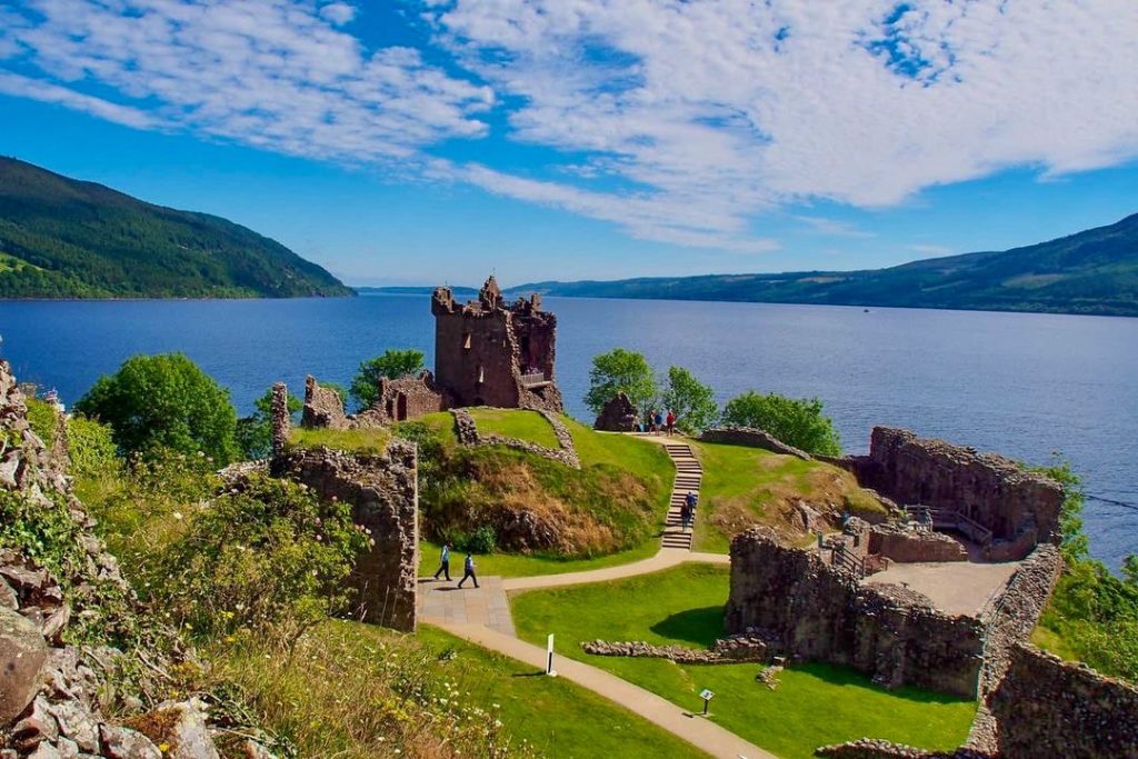 View of Urquhart Castle overlooking Loch Ness