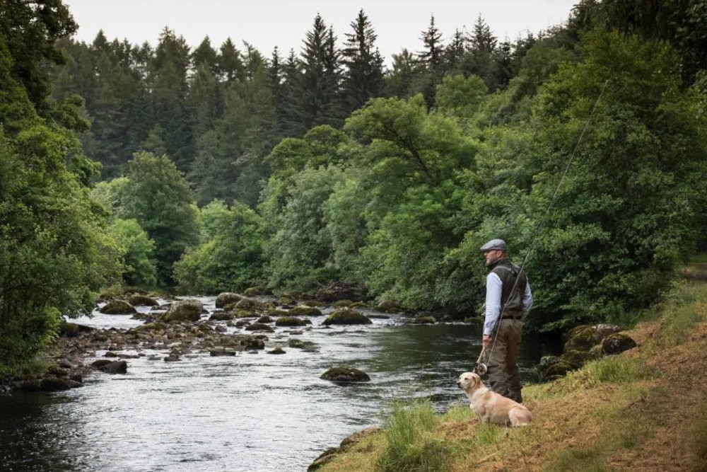 Salmon fishing on the River Alness, Scottish Highlands