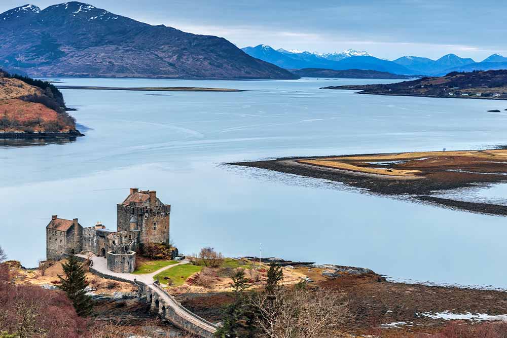 Castle on the side of Loch Ness.