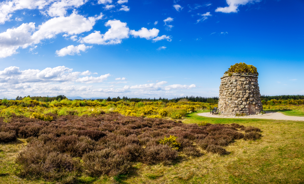 Memorial Cairn at the battlefield of Culloden near Inverness