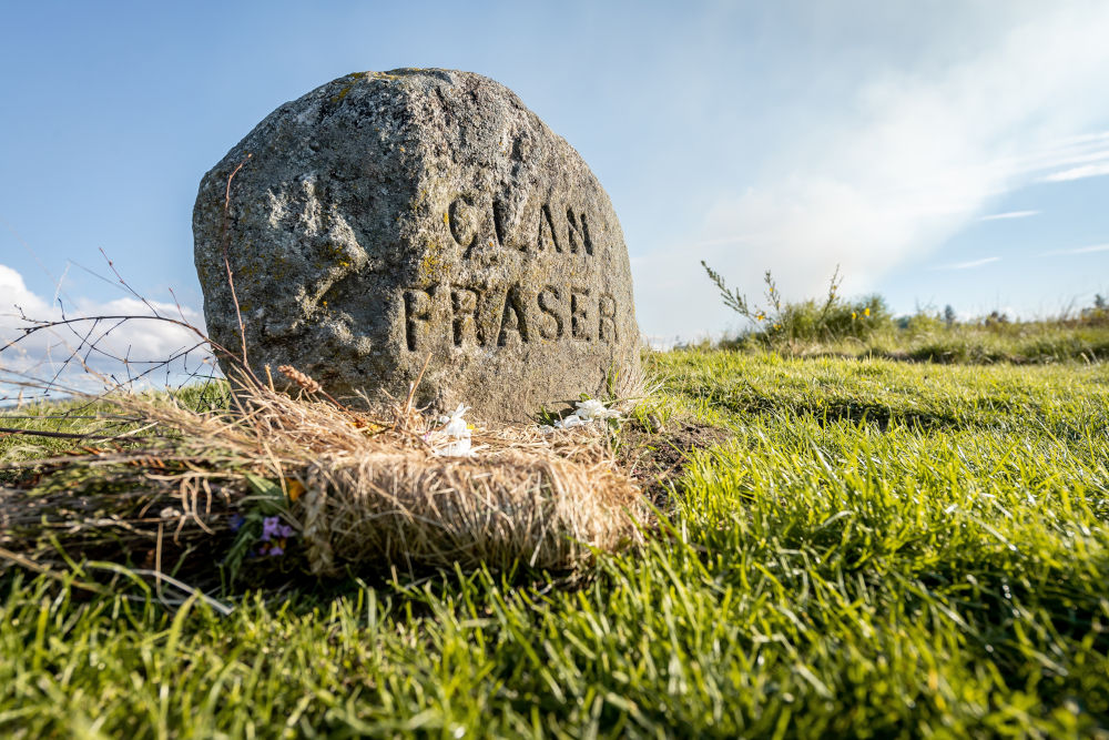 Clan Fraser stone on Culloden Battlefield