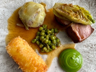 Milton of Campsie Lamb Loin with homegrown wild garlic in Torrish Restaurant