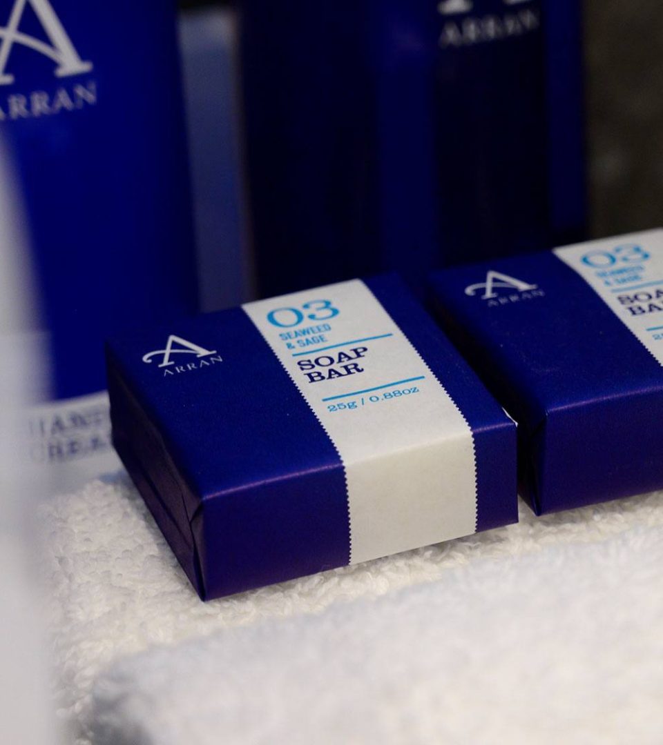 Luxury Scottish toiletries by ARRAN in every bedroom. Luxury Scottish toiletries by ARRAN in every bedroom.