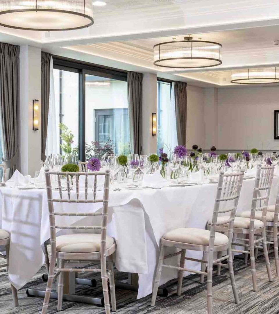 Banqueting table set up for a private dinner at Ness Walk Hotel, Inverness. Banqueting table set up for a private dinner at Ness Walk Hotel, Inverness.