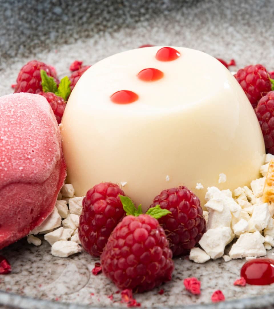 Fine dining dish at Ness Walk Hotel, Inverness. Our Panna Cotta. Fine dining dish at Ness Walk Hotel, Inverness. Our Panna Cotta.