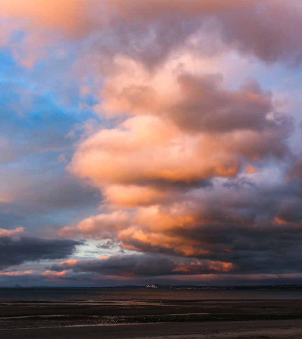 Cloudy sky over a beach