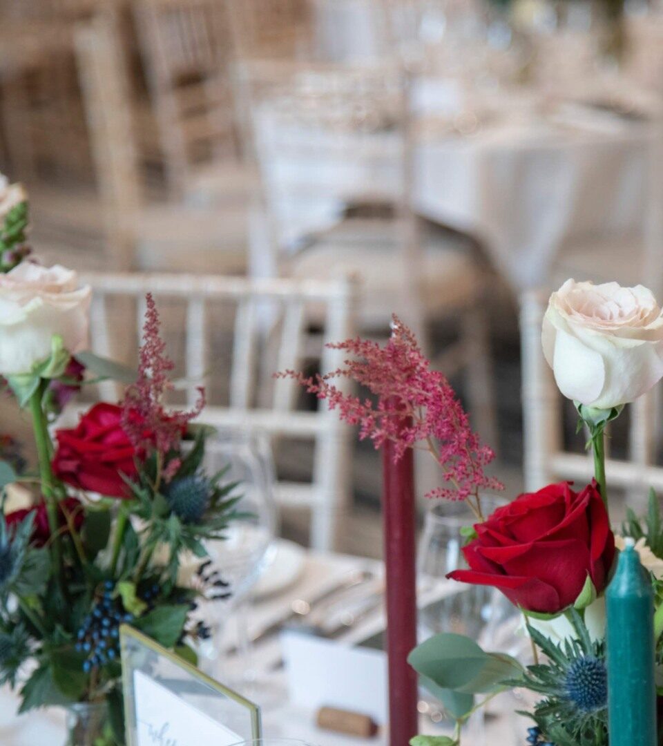 Table decor in our wedding venue in the Scottish Highlands at Ness Walk Hotel.