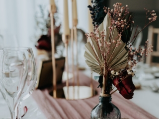 A Scottish wedding table decor idea at our Highland wedding venue, Ness Walk Hotel.