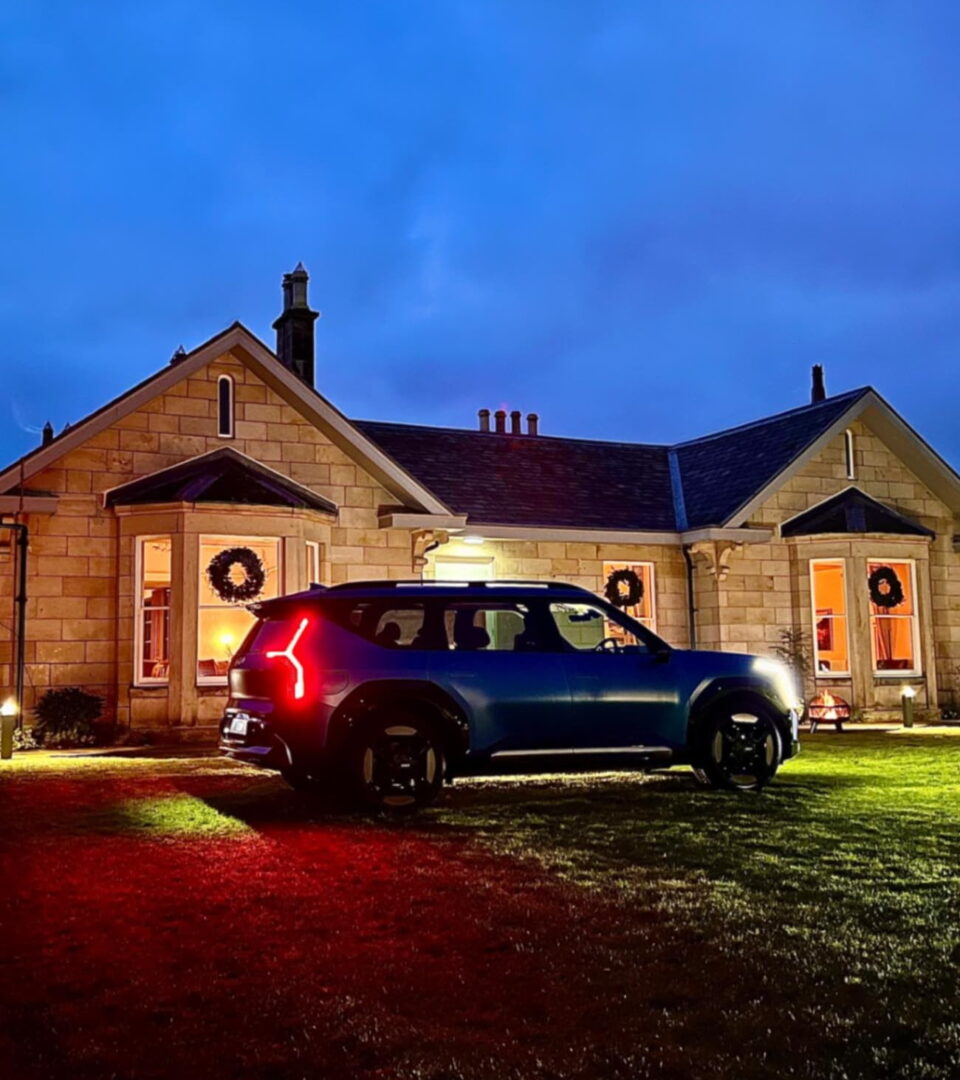 Car on lawn for Exclusive Launch