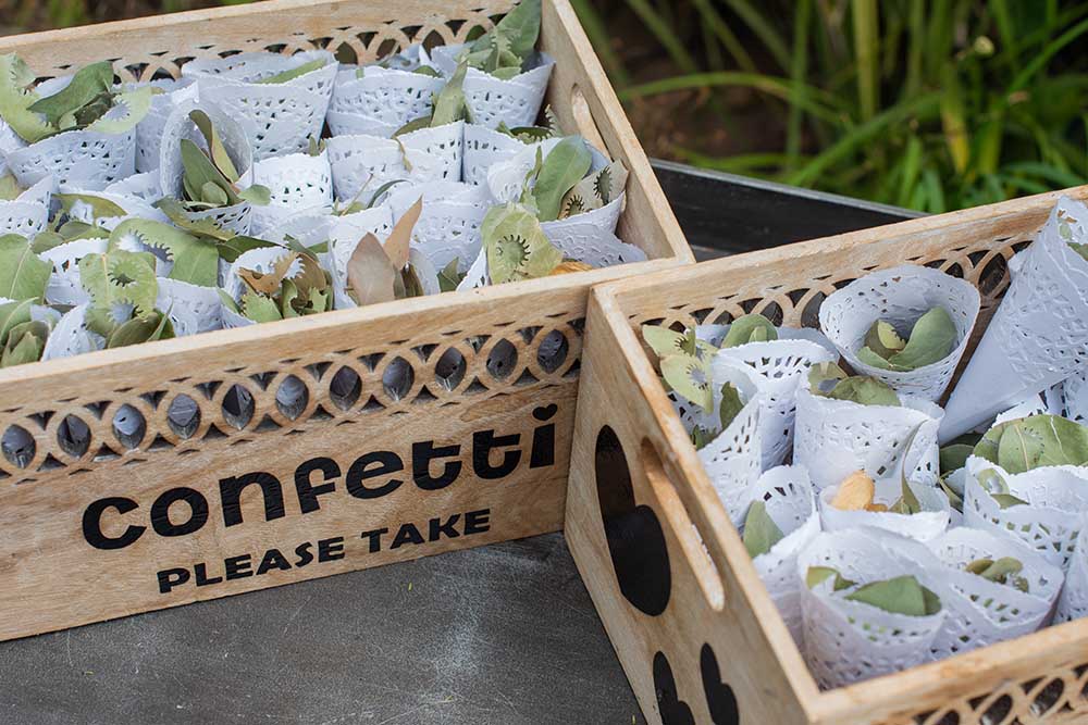 Eco-friendly confetti.