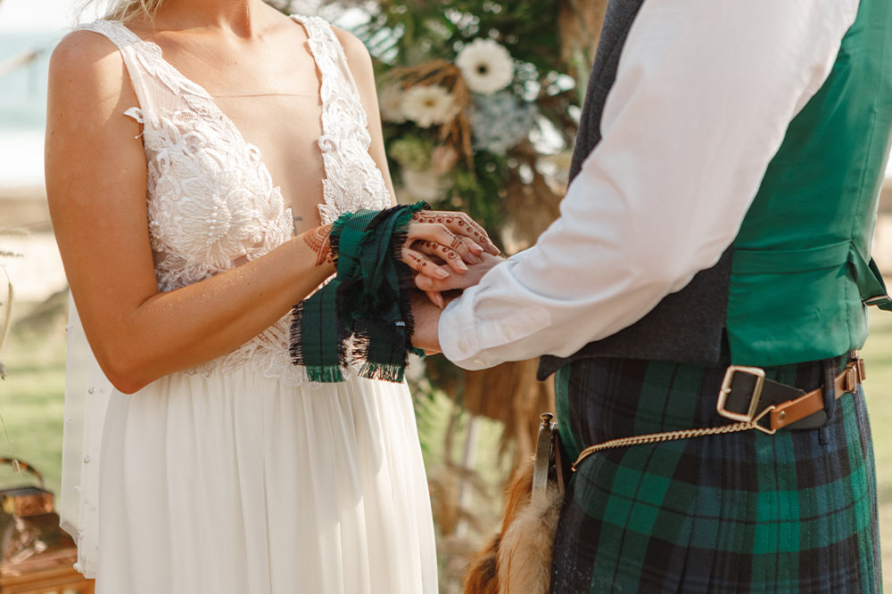 A handfasting ceremony in Scotland.