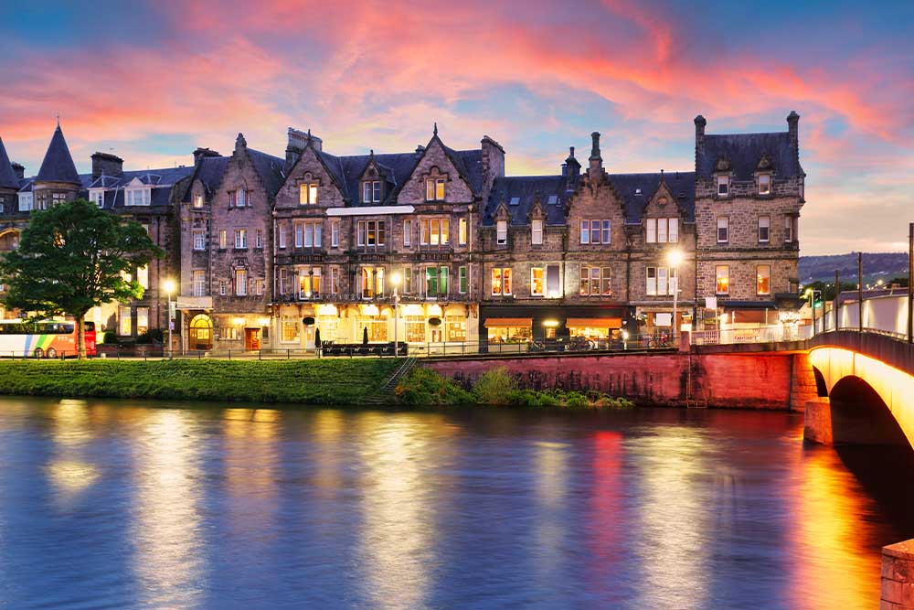 River Ness at night.