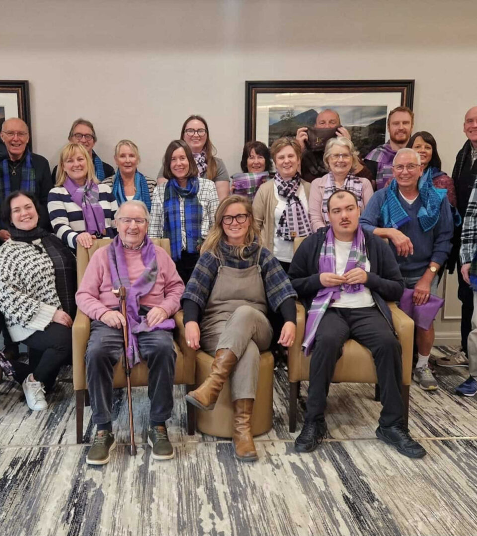 Tartan weaving group activity at Ness Walk Hotel
