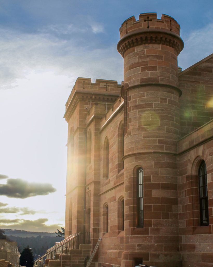 Newly refurbished Inverness Castle turret in 2025