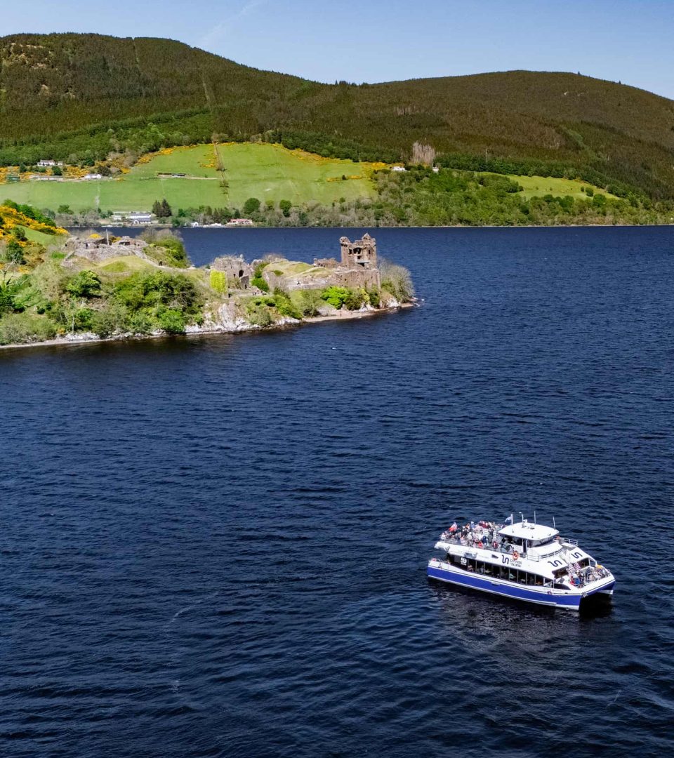 Loch Ness by Jacobite boat at Urquhart Castle