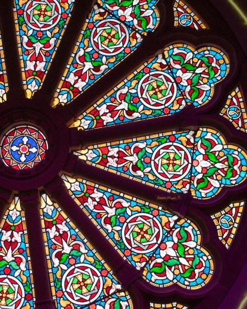 Inverness Castle Experience stained glass window