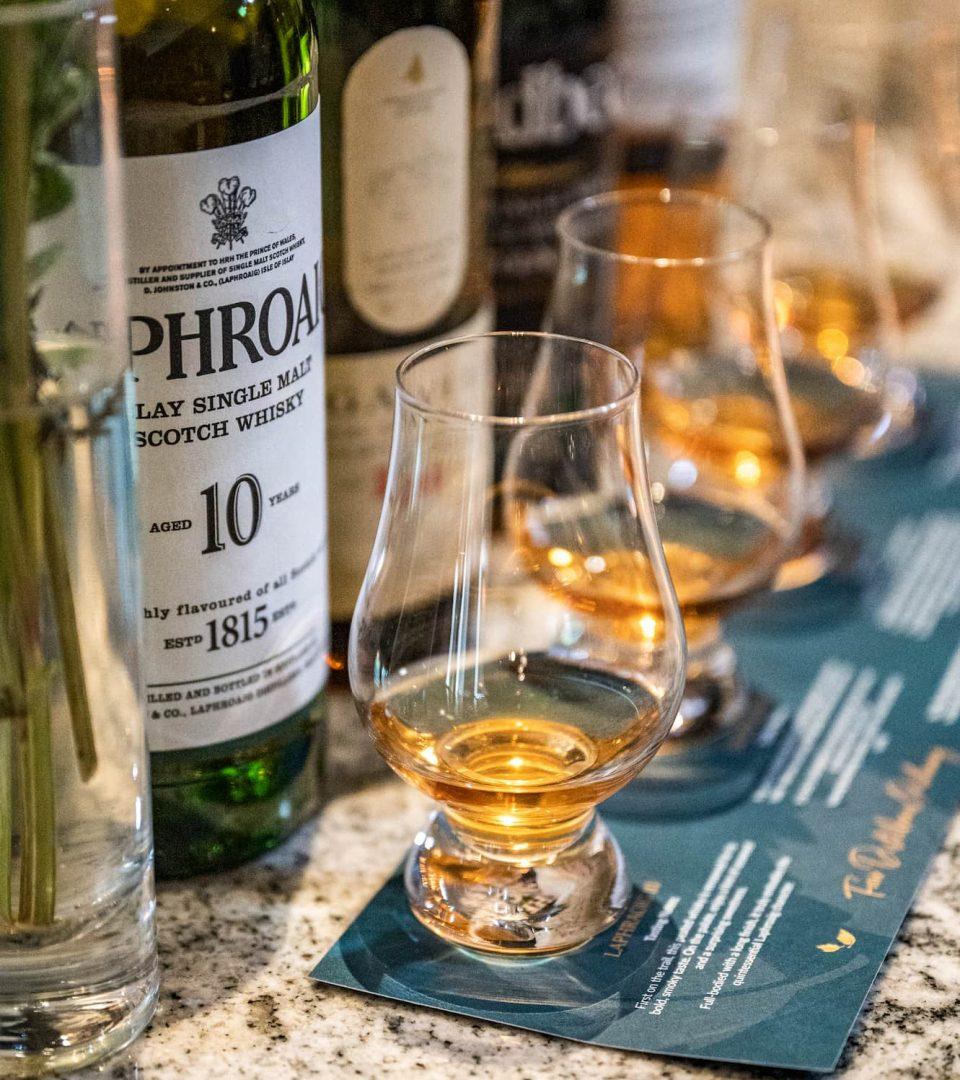 Whisky flights at Ness Walk Hotel